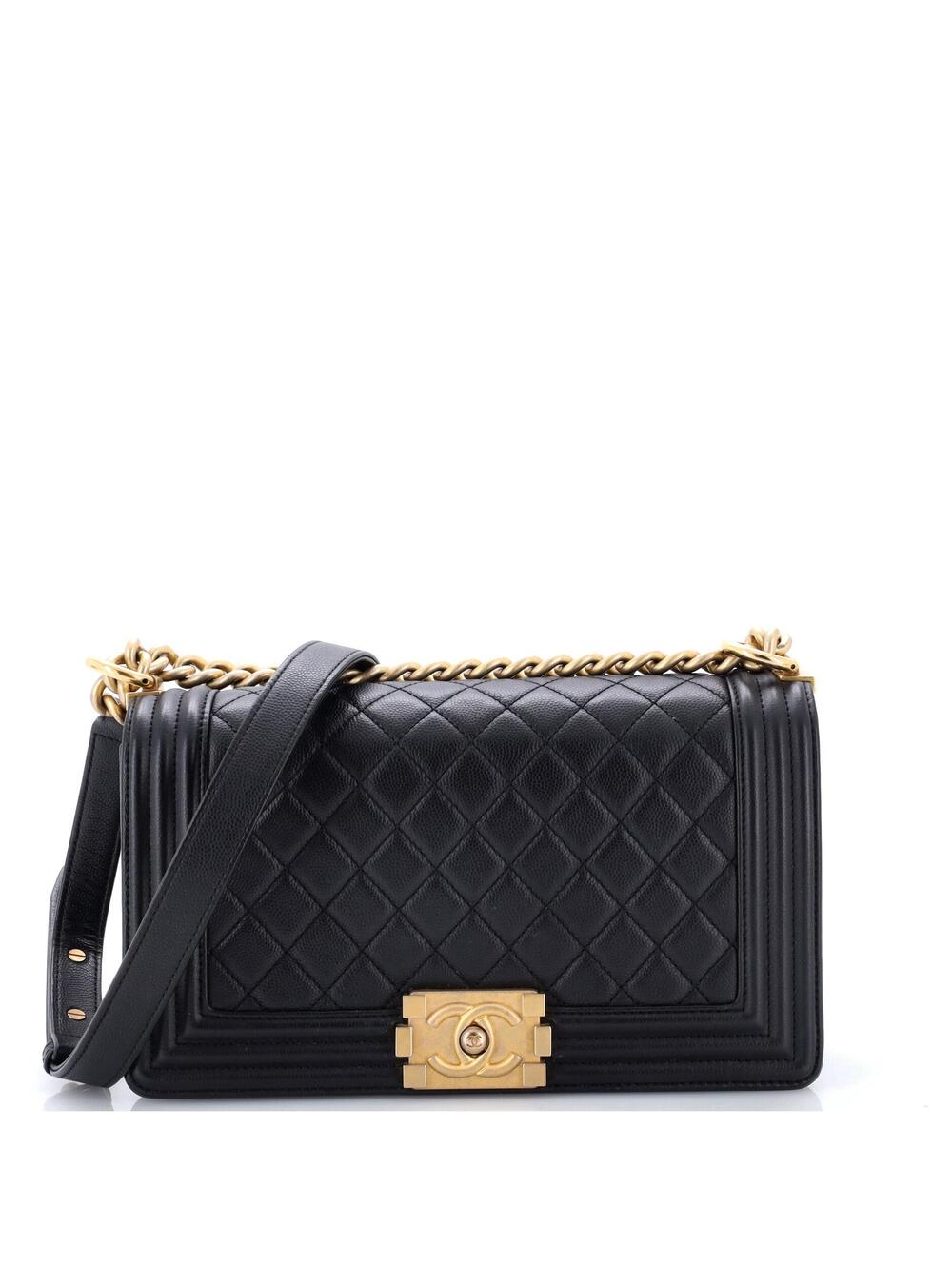 Chanel Boy Flap Bag Quilted Caviar Old #292039C47B